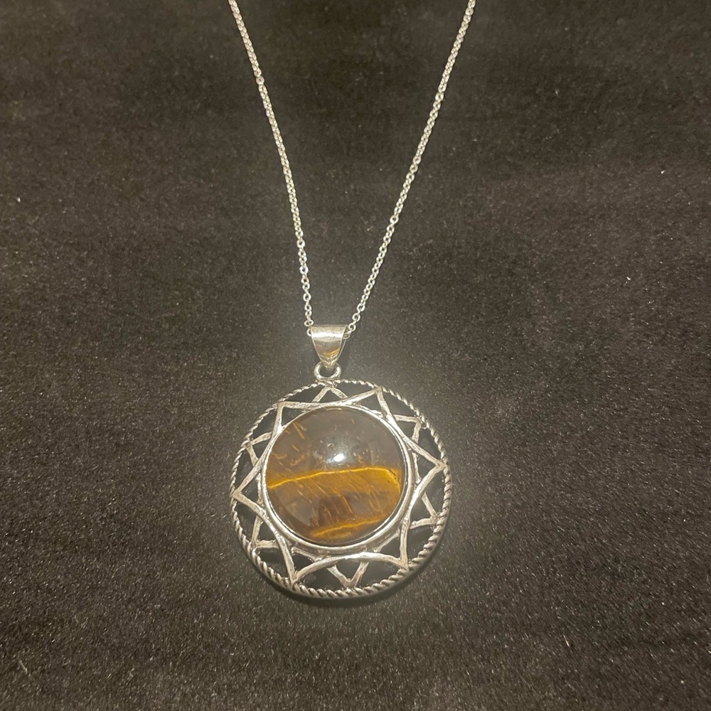 Silver and tigers eye Celtic-Inspired Necklace